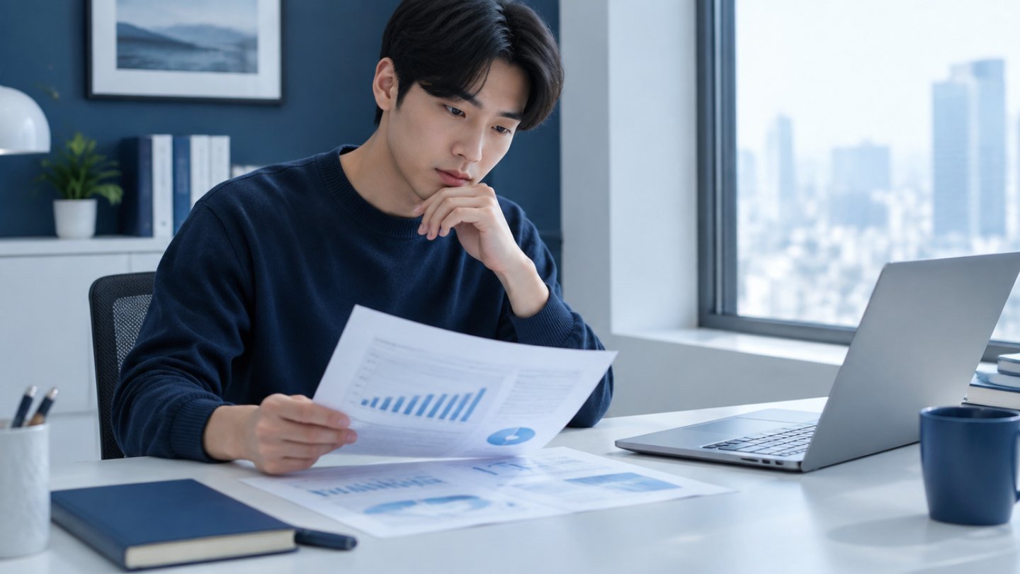 태아보험 가격 자료를 비교 검토하는 한국인